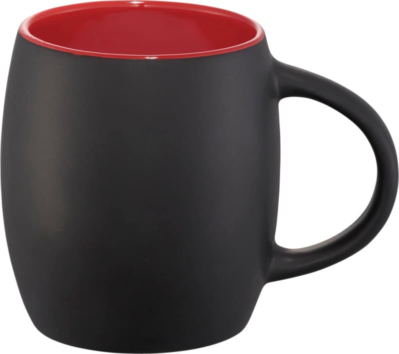 Hearth 400 ml ceramic mug with wooden coaster 18