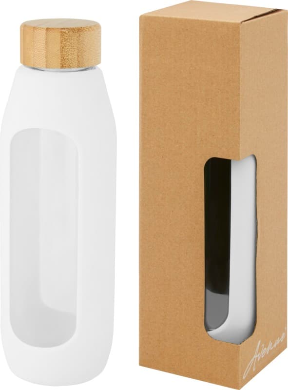 Tidan 600 ml borosilicate glass bottle with silicone grip 1