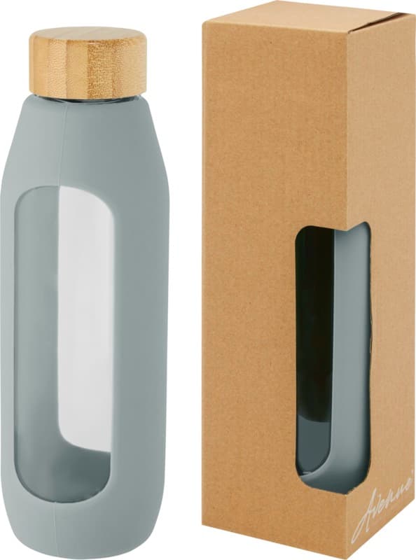 Tidan 600 ml borosilicate glass bottle with silicone grip 14