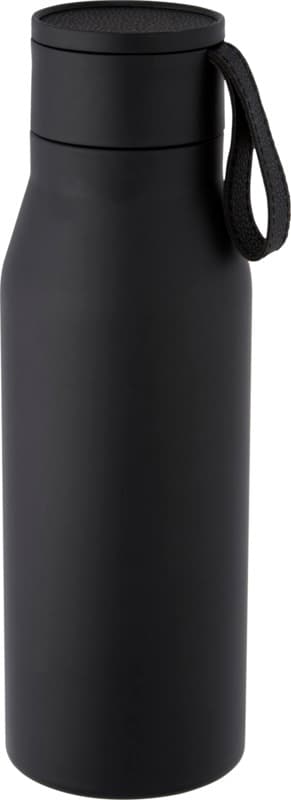 Ljungan 500 ml copper vacuum insulated stainless steel bottle with PU leather strap and lid 14