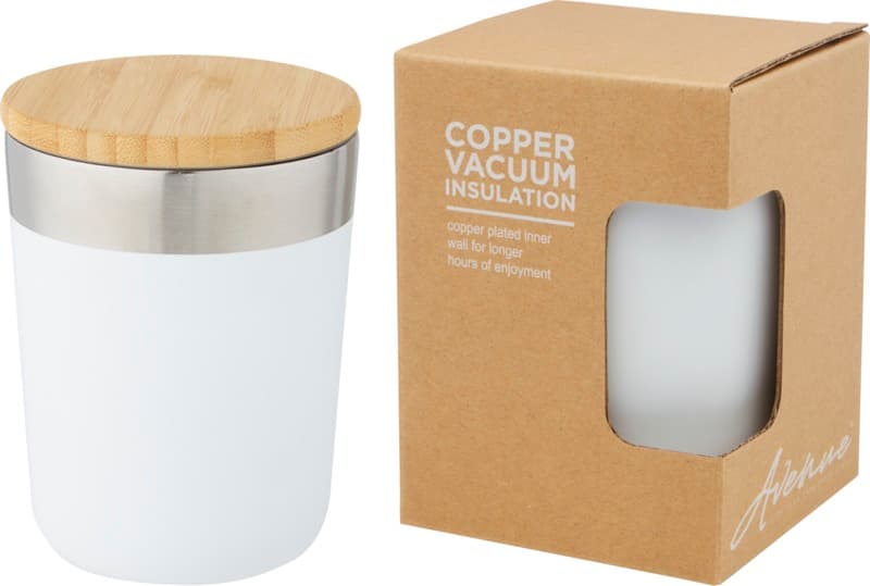 Lagan 330 ml copper vacuum insulated stainless steel tumbler with bamboo lid 11