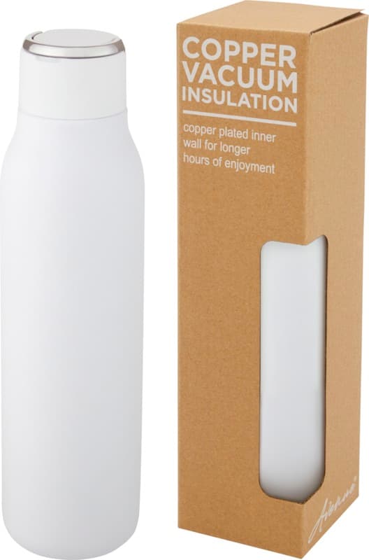 Marka 600 ml copper vacuum insulated bottle with metal loop