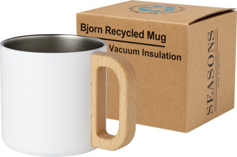 Bjorn 360 ml RCS certified recycled stainless steel mug with copper vacuum insulation 15