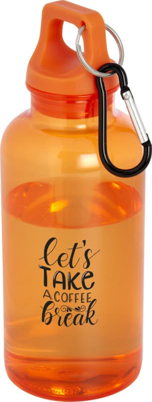 Oregon 400 ml RCS certified recycled plastic water bottle with carabiner 30