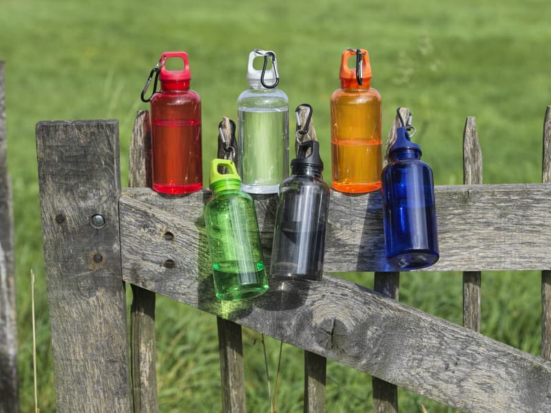 Oregon 400 ml RCS certified recycled plastic water bottle with carabiner 10