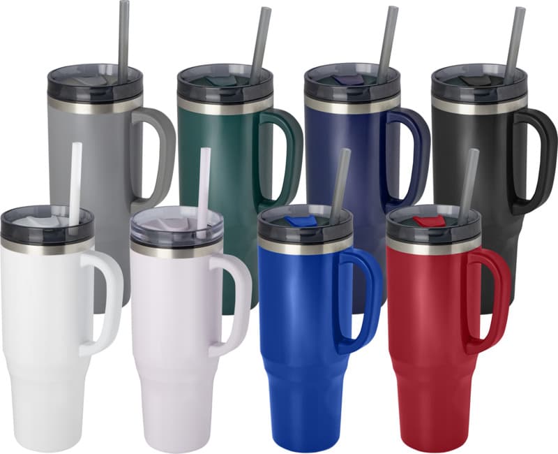 Melbourne 1200 ml RCS certified insulated tumbler with straw 48