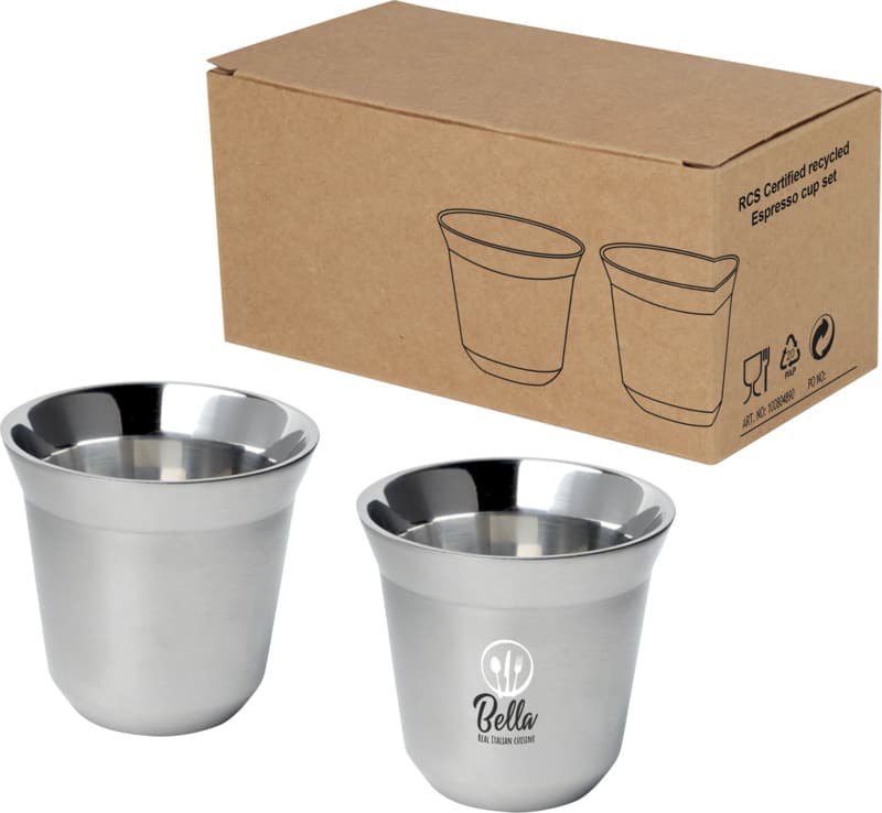 Duo 80 ml RCS certified stainless steel espresso cup set  7