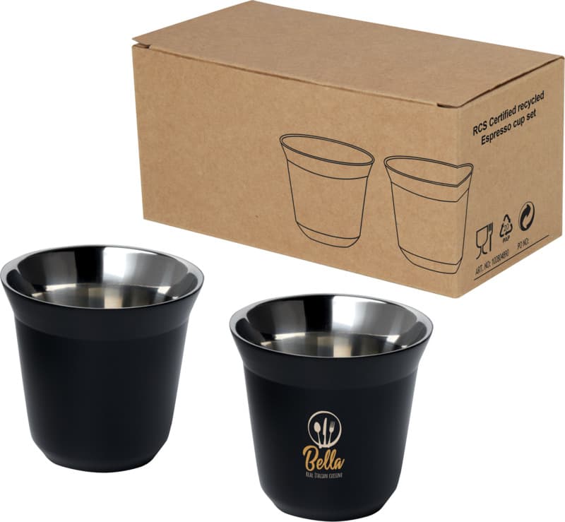 Duo 80 ml RCS certified stainless steel espresso cup set  12