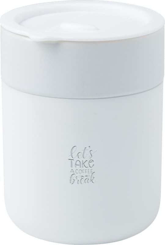 Java 330 ml ceramic tumbler with silicone wrap and plastic lid 14