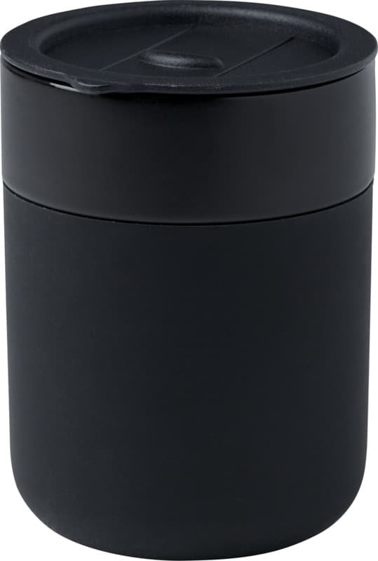 Java 330 ml ceramic tumbler with silicone wrap and plastic lid 1