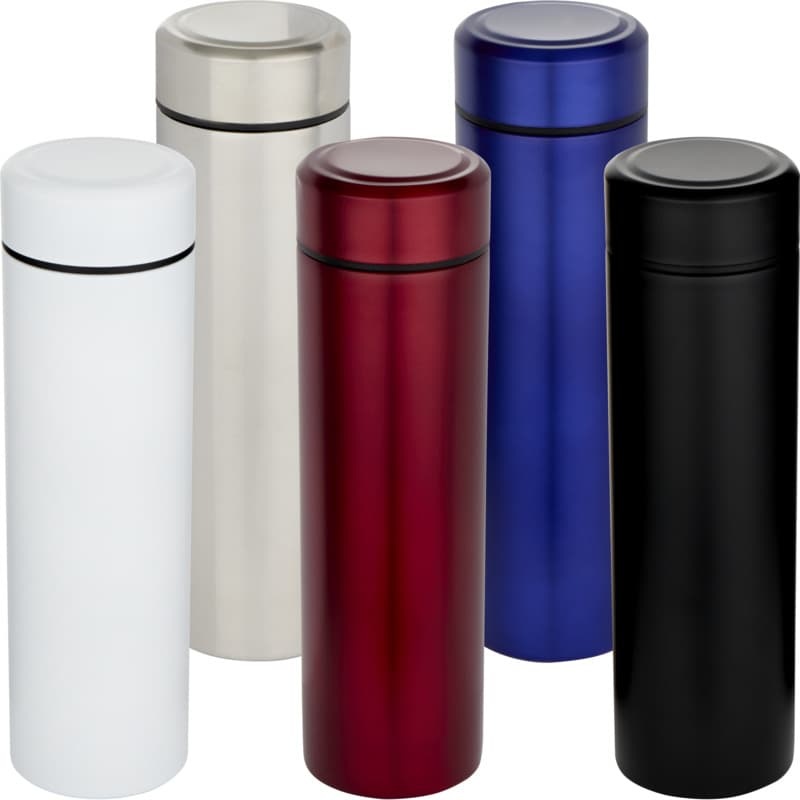 Taylor 450 ml double wall stainless steel flask with tea strainer 24