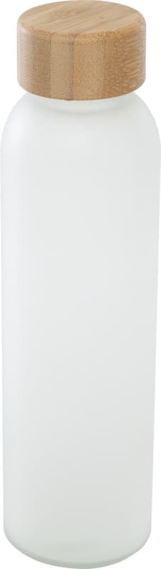 Lume 500 ml matte soda lime glass bottle with bamboo lid   1