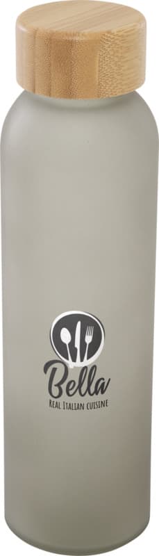 Lume 500 ml matte soda lime glass bottle with bamboo lid   15