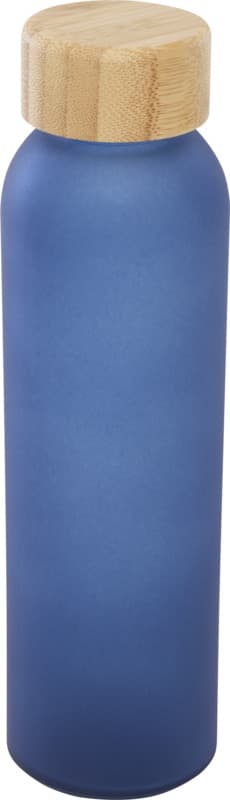 Lume 500 ml matte soda lime glass bottle with bamboo lid   6