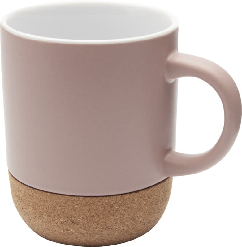 Billie 300 ml ceramic mug with cork details and matt finish 11