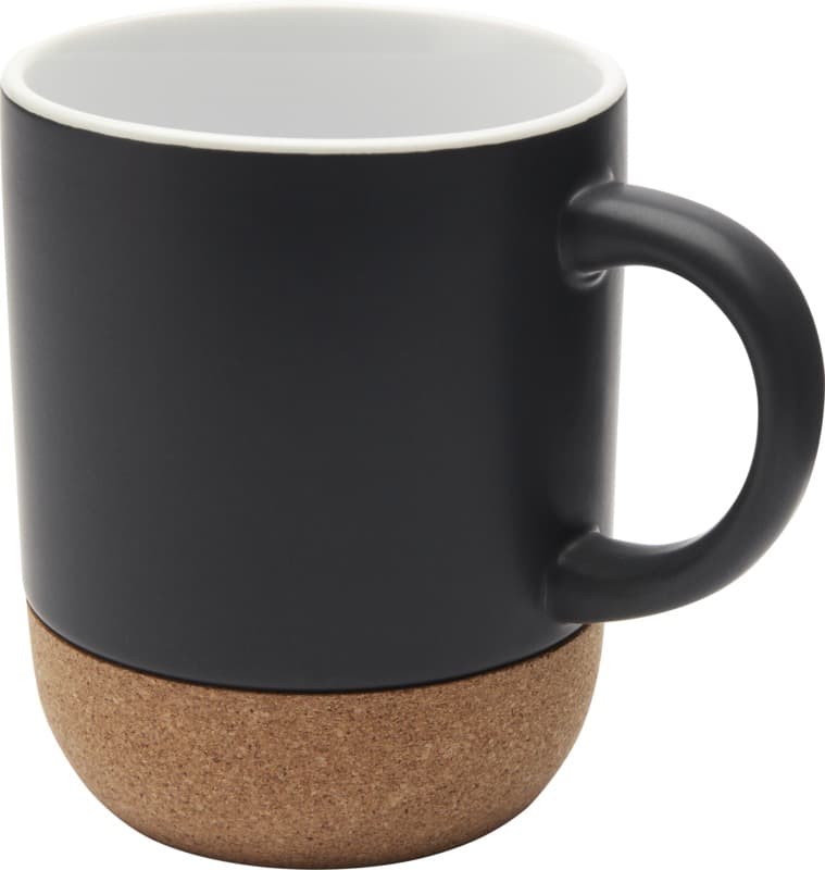 Billie 300 ml ceramic mug with cork details and matt finish 6