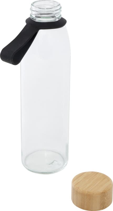 Porto 500 ml glass water bottle with silicone handle and bamboo lid  8