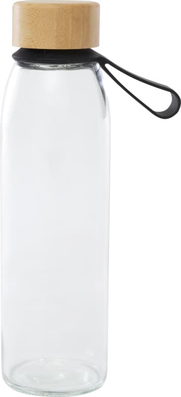 Porto 500 ml glass water bottle with silicone handle and bamboo lid  7
