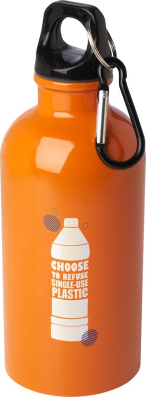 Oregon 400 ml RCS certified single wall stainless steel water bottle with carabiner 35