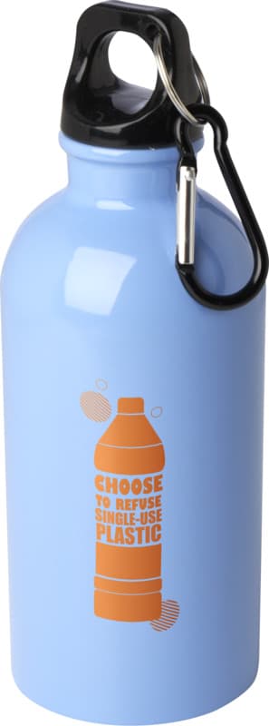Oregon 400 ml RCS certified single wall stainless steel water bottle with carabiner 45