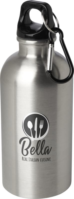 Oregon 400 ml RCS certified single wall stainless steel water bottle with carabiner 20