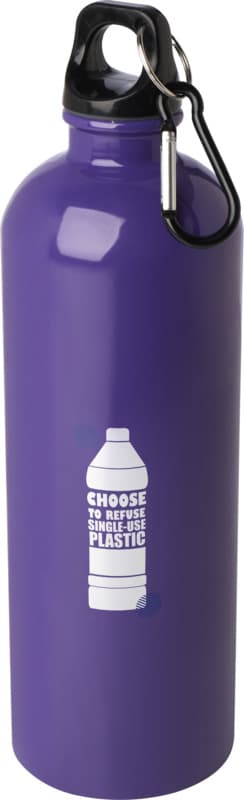 Oregon 750 ml RCS certified single wall stainless steel water bottle with carabiner 40
