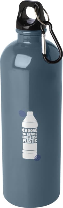 Oregon 750 ml RCS certified single wall stainless steel water bottle with carabiner 50