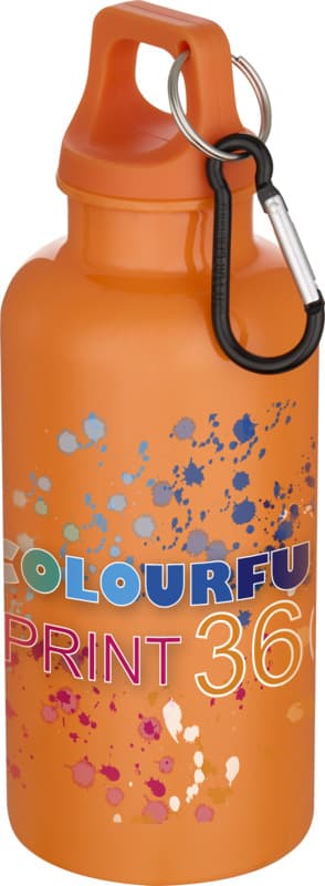 Oregon 400 ml solid colour RCS recycled plastic water bottle with carabiner  8