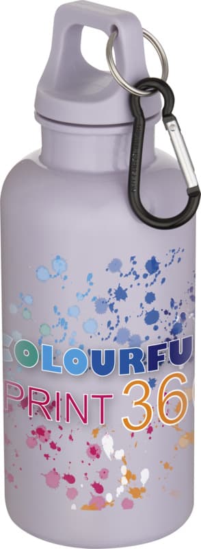 Oregon 400 ml solid colour RCS recycled plastic water bottle with carabiner  12