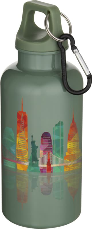 Oregon 400 ml solid colour RCS recycled plastic water bottle with carabiner  32