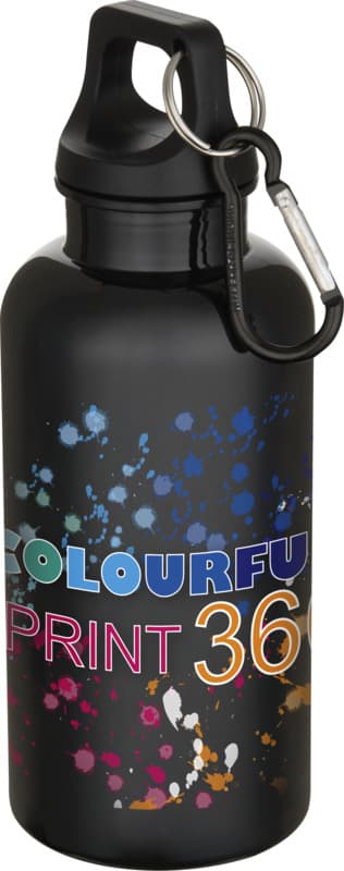 Oregon 400 ml solid colour RCS recycled plastic water bottle with carabiner  40