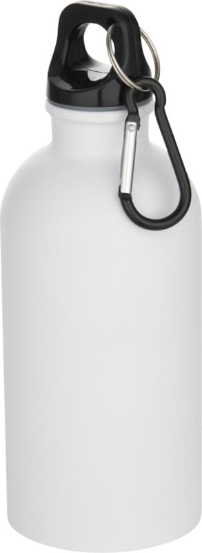 Oregon 400 ml matte RCS recycled single wall stainless steel water bottle with carabiner 9