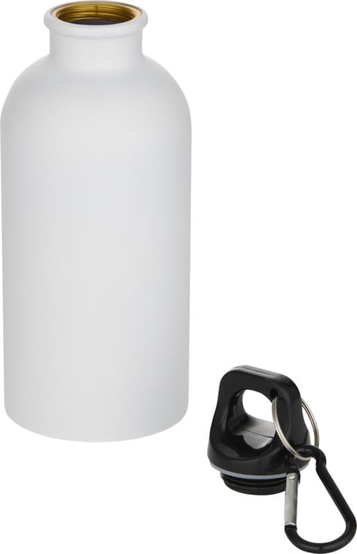 Oregon 400 ml matte RCS recycled single wall stainless steel water bottle with carabiner 11