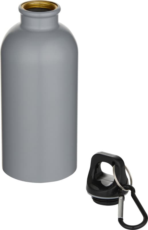 Oregon 400 ml matte RCS recycled single wall stainless steel water bottle with carabiner 15