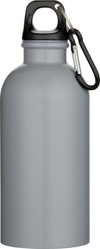 Oregon 400 ml matte RCS recycled single wall stainless steel water bottle with carabiner 14