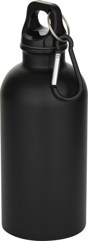 Oregon 400 ml matte RCS recycled single wall stainless steel water bottle with carabiner 1