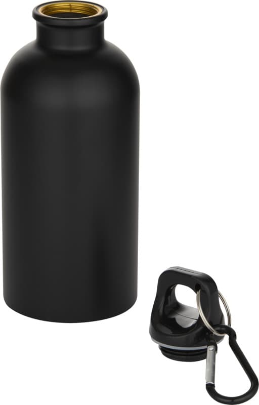 Oregon 400 ml matte RCS recycled single wall stainless steel water bottle with carabiner 3