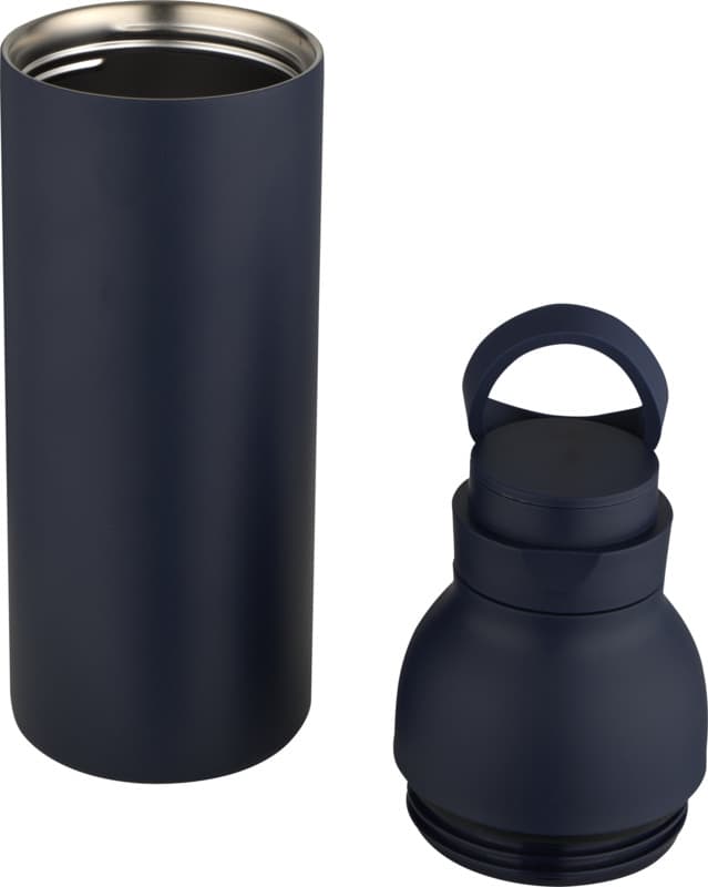 Illuminate 650 ml RCS recycled double wall stainless steel water bottle with 3-piece lid set 5