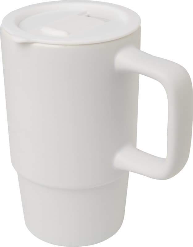 Carter 450 ml ceramic mug with plastic lid 7
