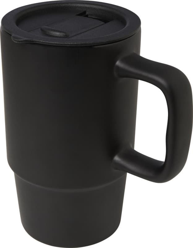 Carter 450 ml ceramic mug with plastic lid 1
