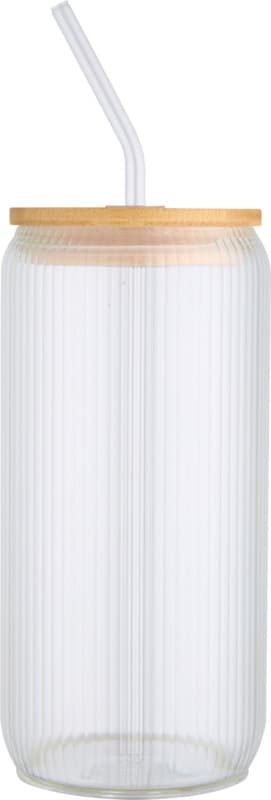 Mirage 500 ml single-walled borosilicate glass jar with bamboo lid 2