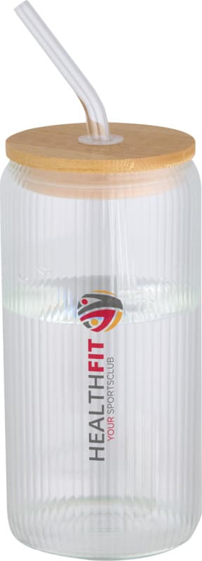 Mirage 500 ml single-walled borosilicate glass jar with bamboo lid 4