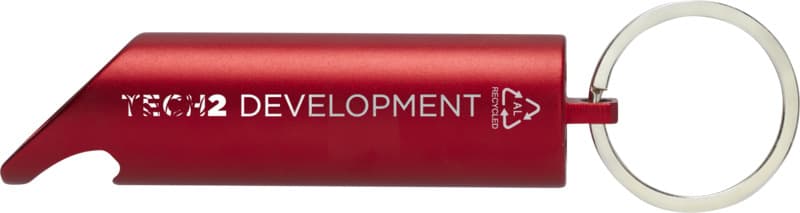 Flare RCS recycled aluminium IPX LED light and bottle opener with keychain 5