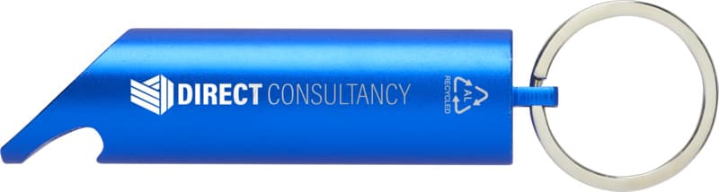 Flare RCS recycled aluminium IPX LED light and bottle opener with keychain 10