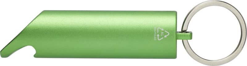 Flare RCS recycled aluminium IPX LED light and bottle opener with keychain 12