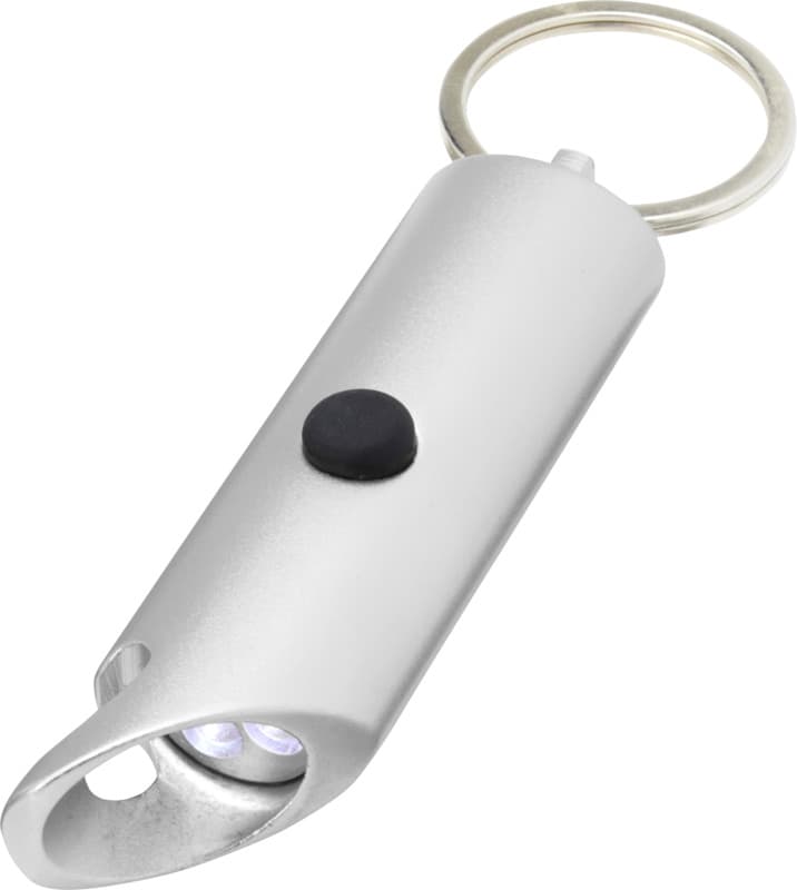 Flare RCS recycled aluminium IPX LED light and bottle opener with keychain 16