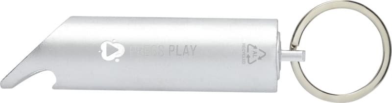 Flare RCS recycled aluminium IPX LED light and bottle opener with keychain 20