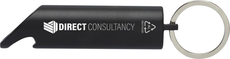 Flare RCS recycled aluminium IPX LED light and bottle opener with keychain 25