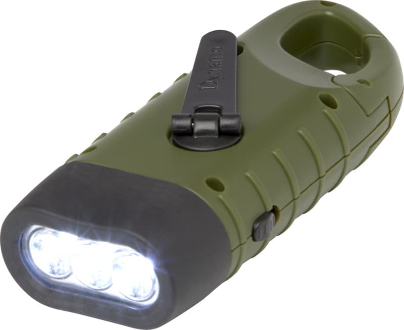 Helios recycled plastic solar dynamo flashlight with carabiner 1