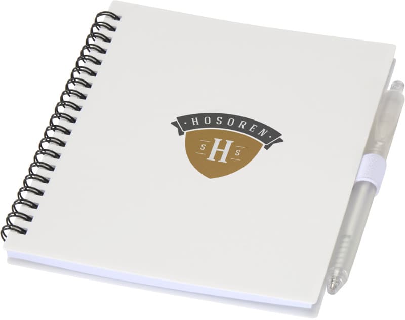 Niove recycled plastic soft cover notebook and ballpoint pen set (blue ink) 6